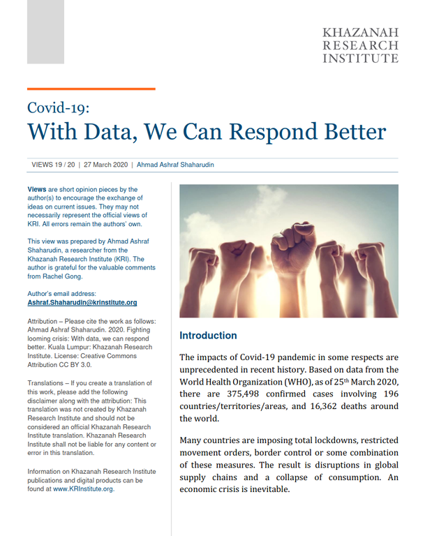 Covid-19: With Data, We Can Respond Better