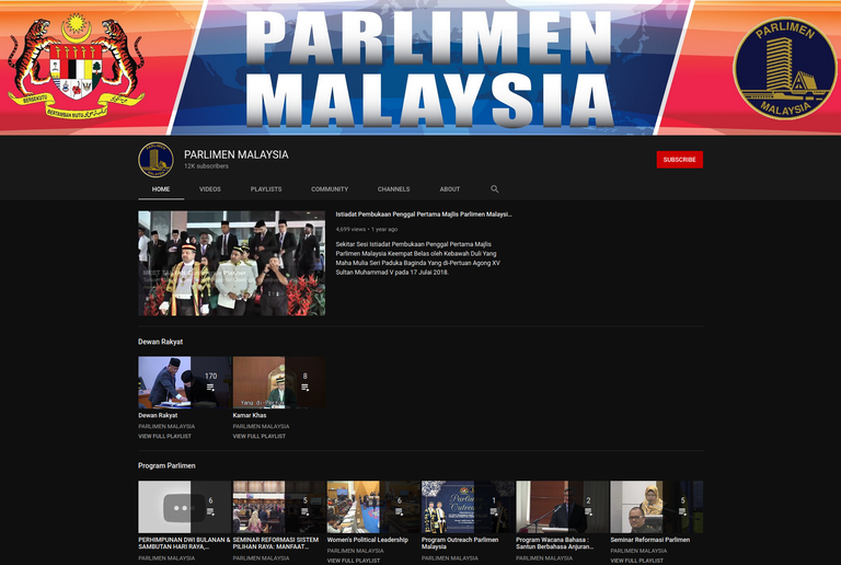 Malaysian Parliament Videos and Livestream